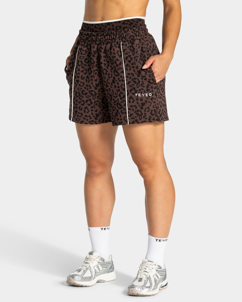 Short oversize Contrastline « Léopard Espresso »