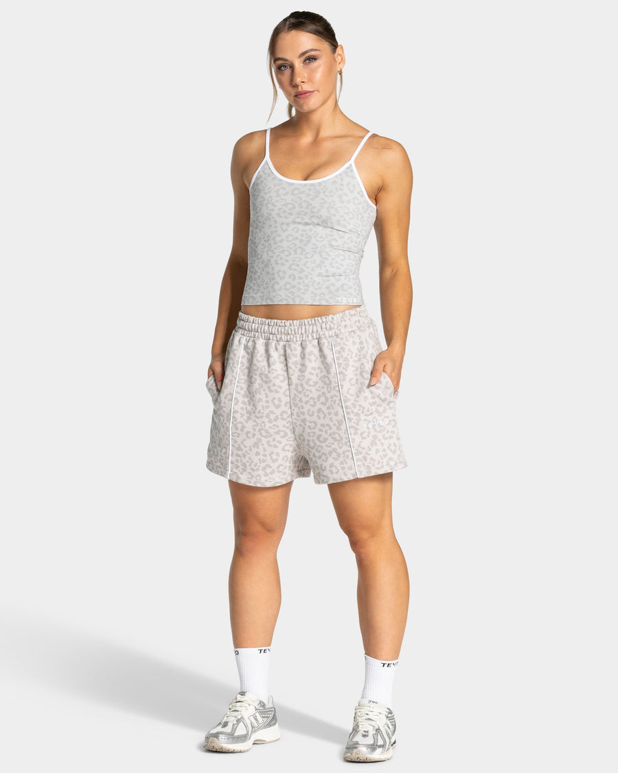 Short oversize Contrastline « Léopard gris clair »