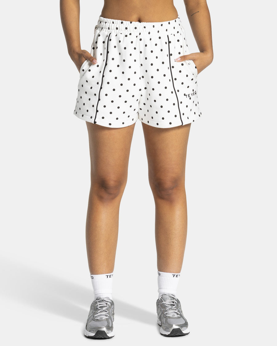 Short oversize Contrastline « blanc à pois »