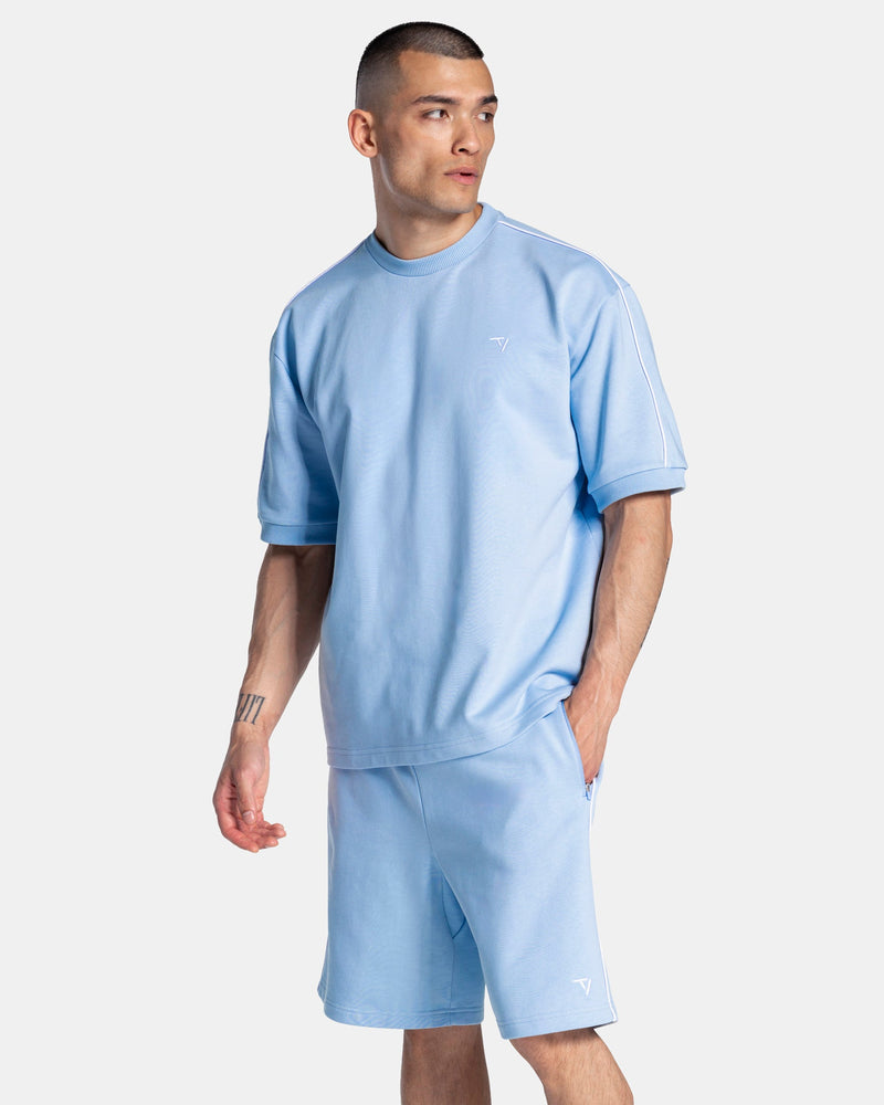 T-shirt oversize Contrastline « bleu layette »