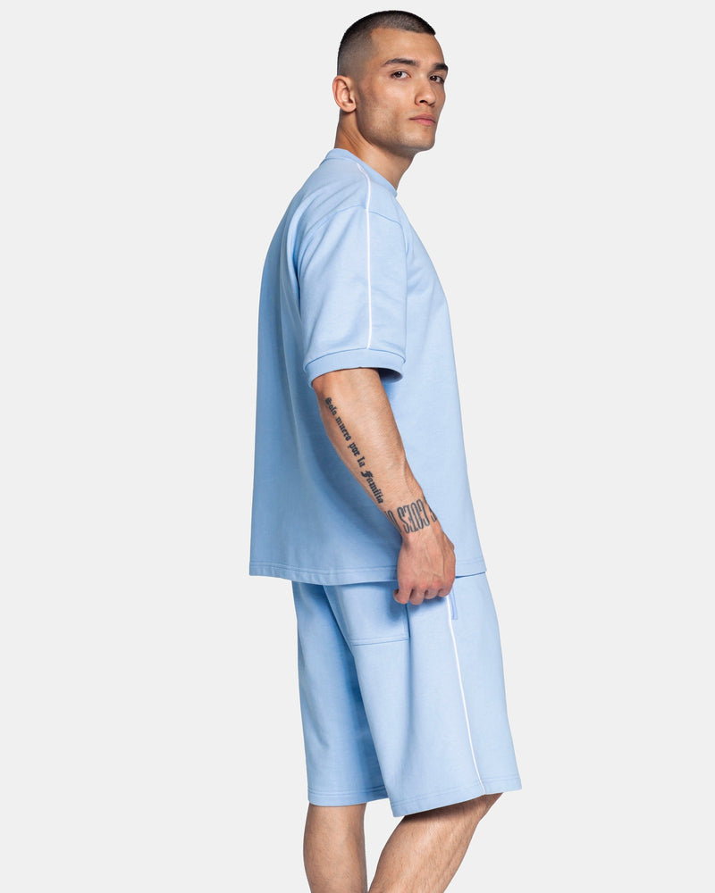 T-shirt oversize Contrastline « bleu layette »