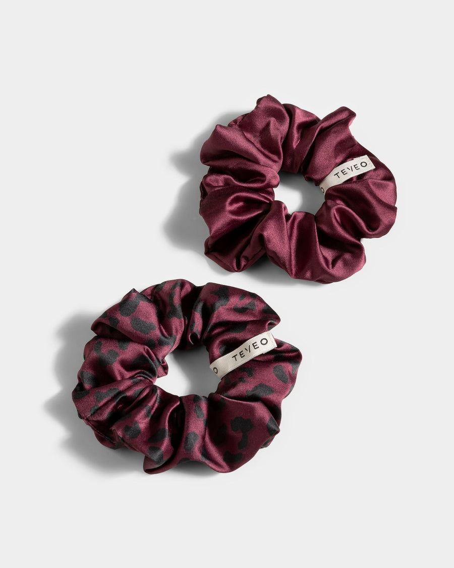 Chouchous (lot de 2) Contrastline « léopard – Merlot »