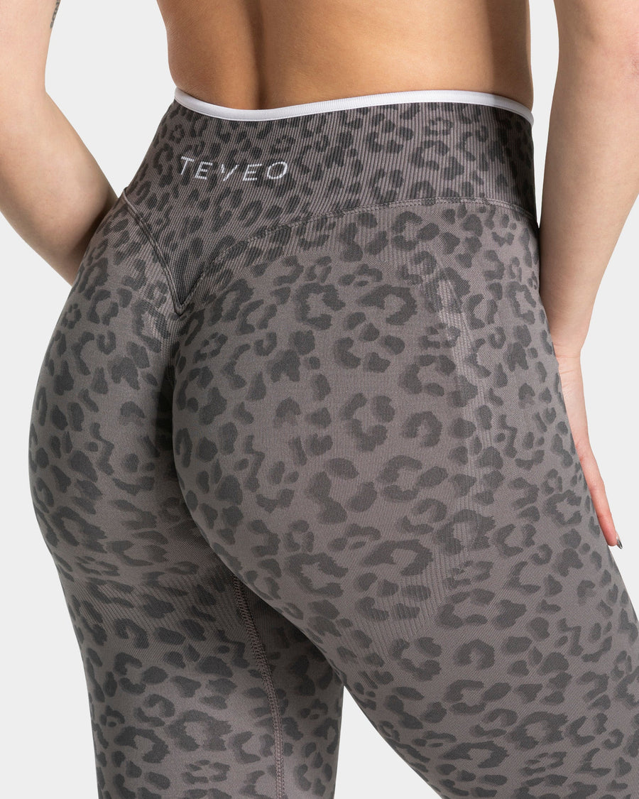 Legging Sculpt Scrunch Contrastline « léopard graphite »