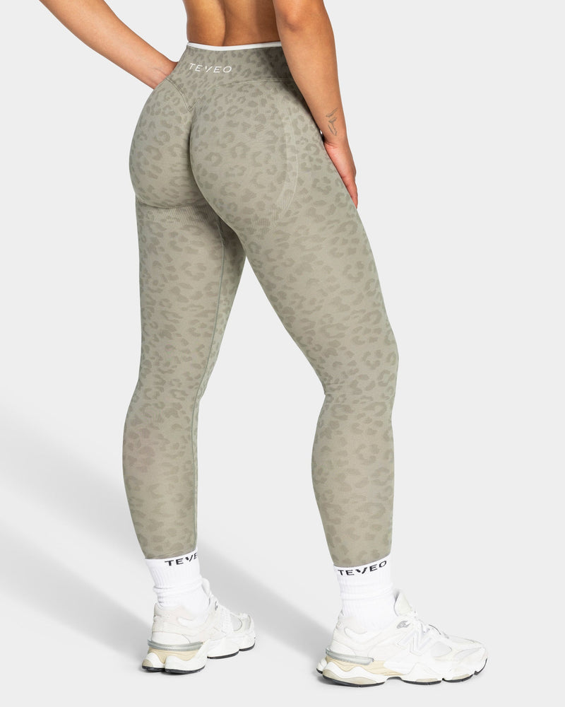 Legging Sculpt Scrunch Contrastline « Léopard kaki »