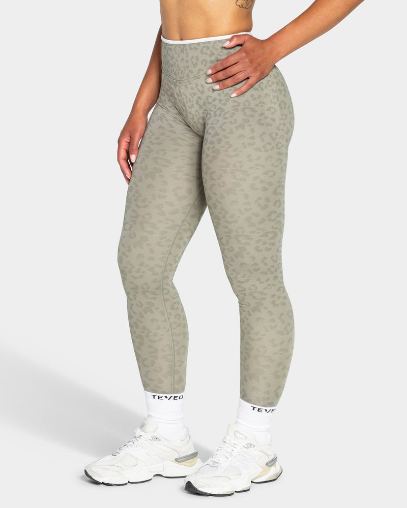 Legging Sculpt Scrunch Contrastline « Léopard kaki »