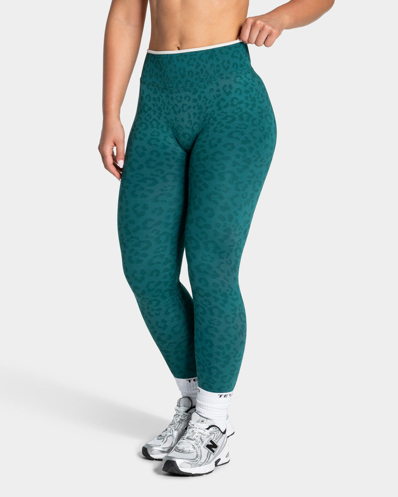 Legging Sculpt Scrunch Contrastline « Léopard Petrol »