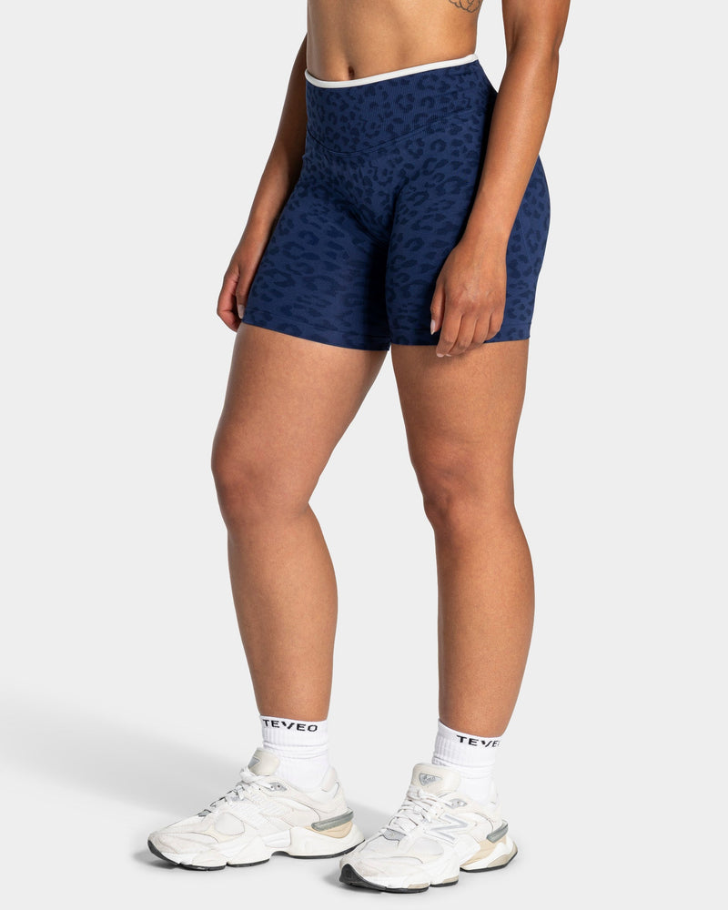 Short Sculpt Scrunch Contrastline « Léopard bleu foncé »