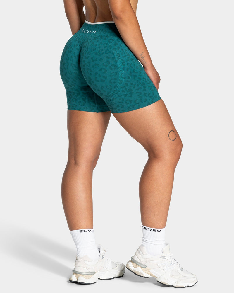 Short Sculpt Scrunch Contrastline « Léopard Petrol »