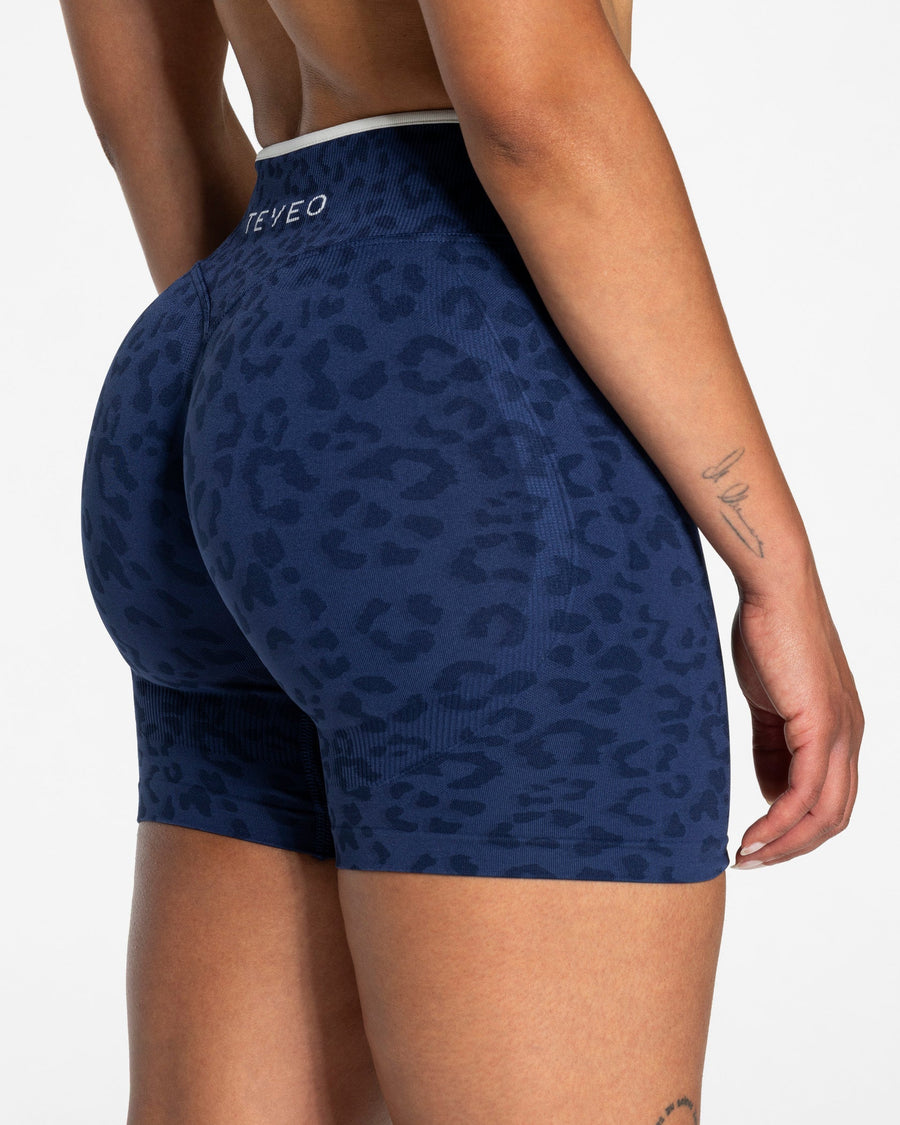 Short Contrastline « Léopard bleu foncé »