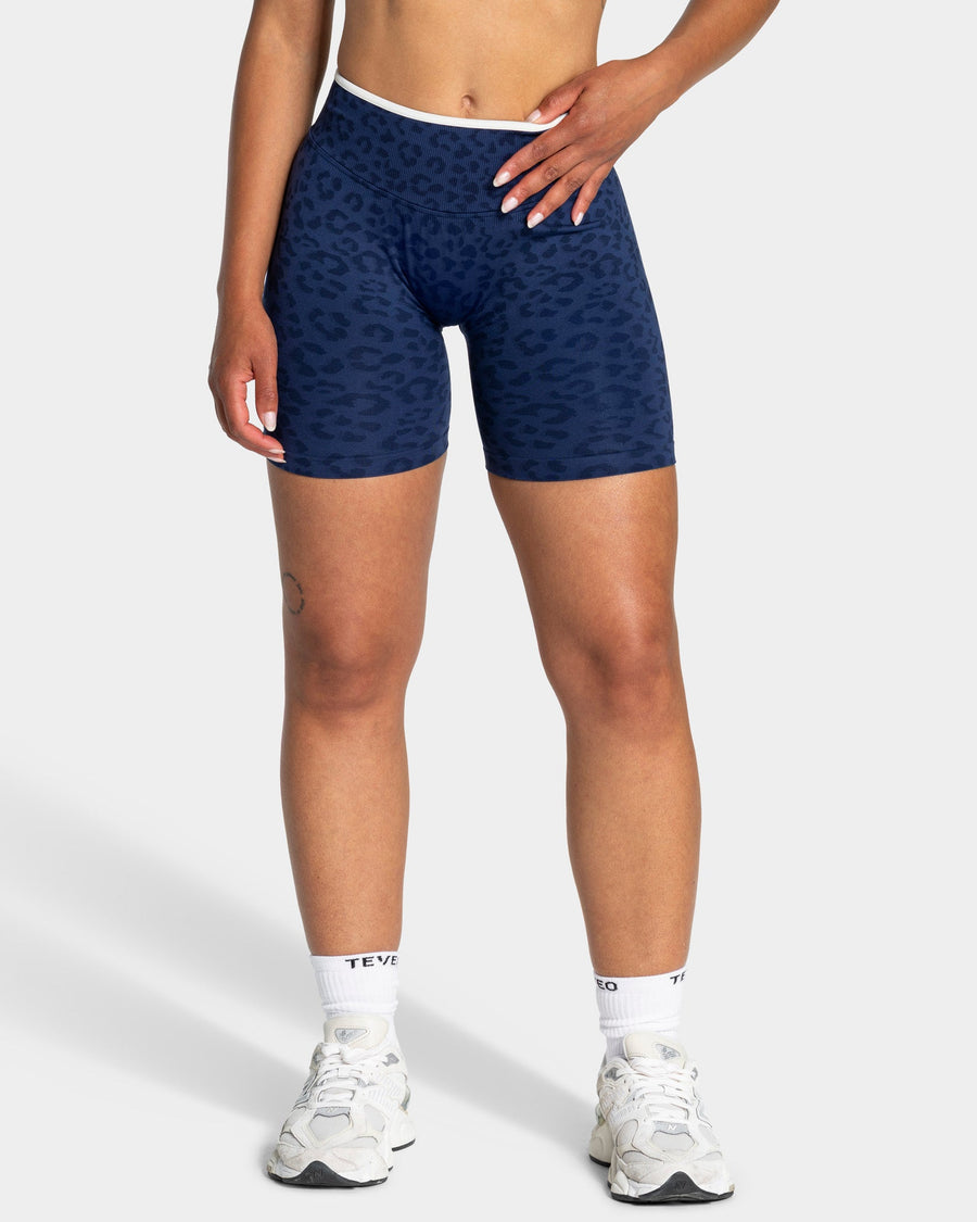 Short Contrastline « Léopard bleu foncé »