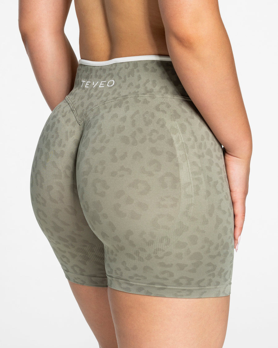 Short Contrastline « Léopard kaki »