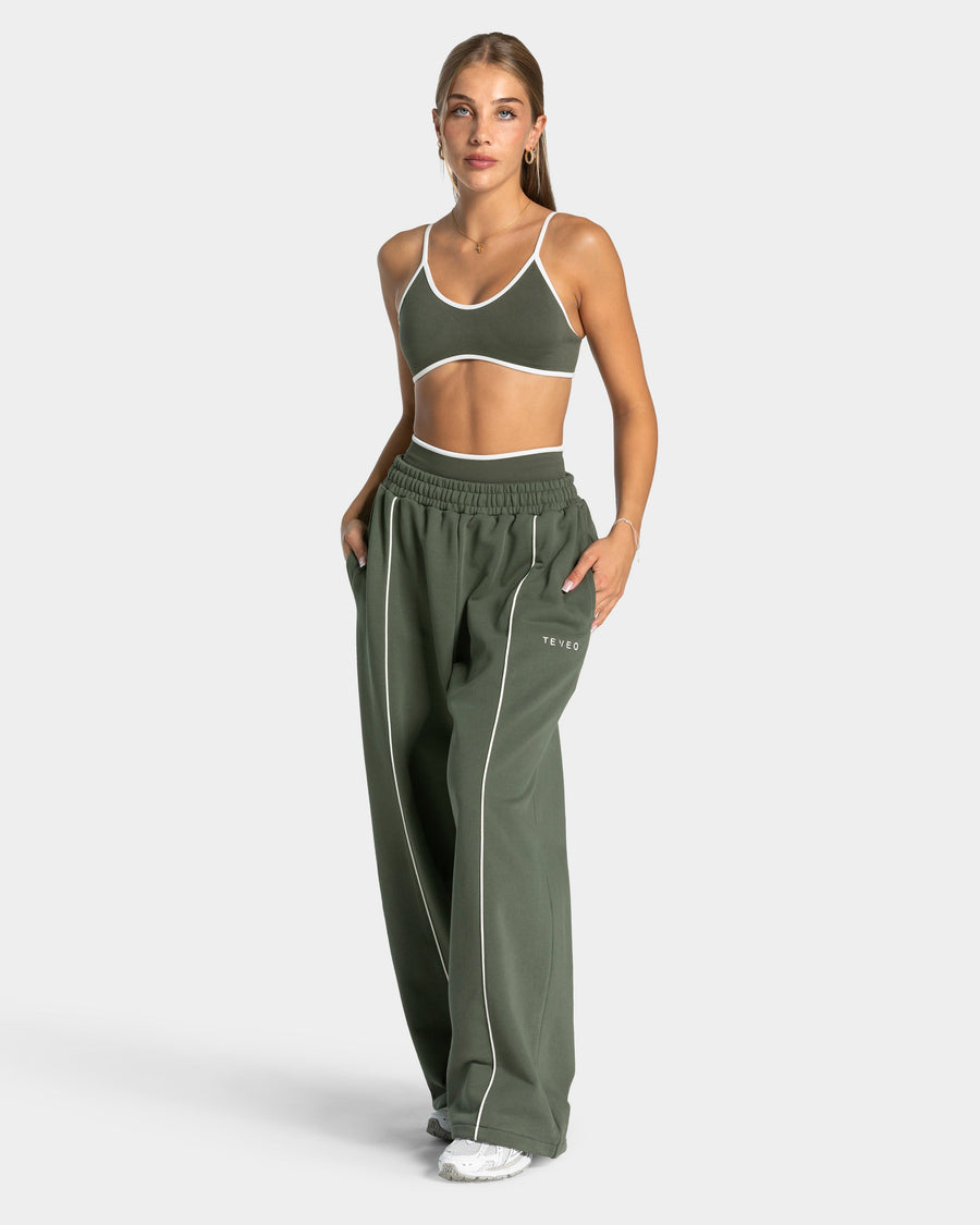 Pantalon de jogging Wide Leg Contrastline « kaki »