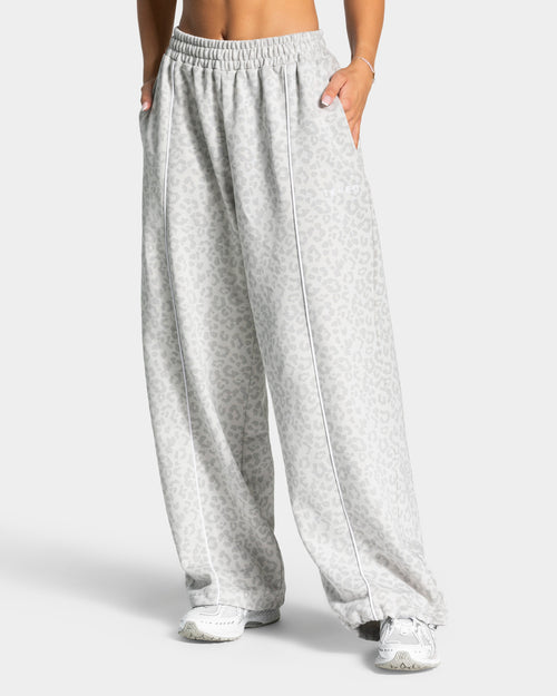 Pantalon de jogging Wide Leg Contrastline « léopard gris clair »