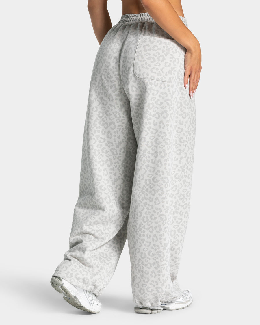 Pantalon de jogging Wide Leg Contrastline « léopard gris clair »