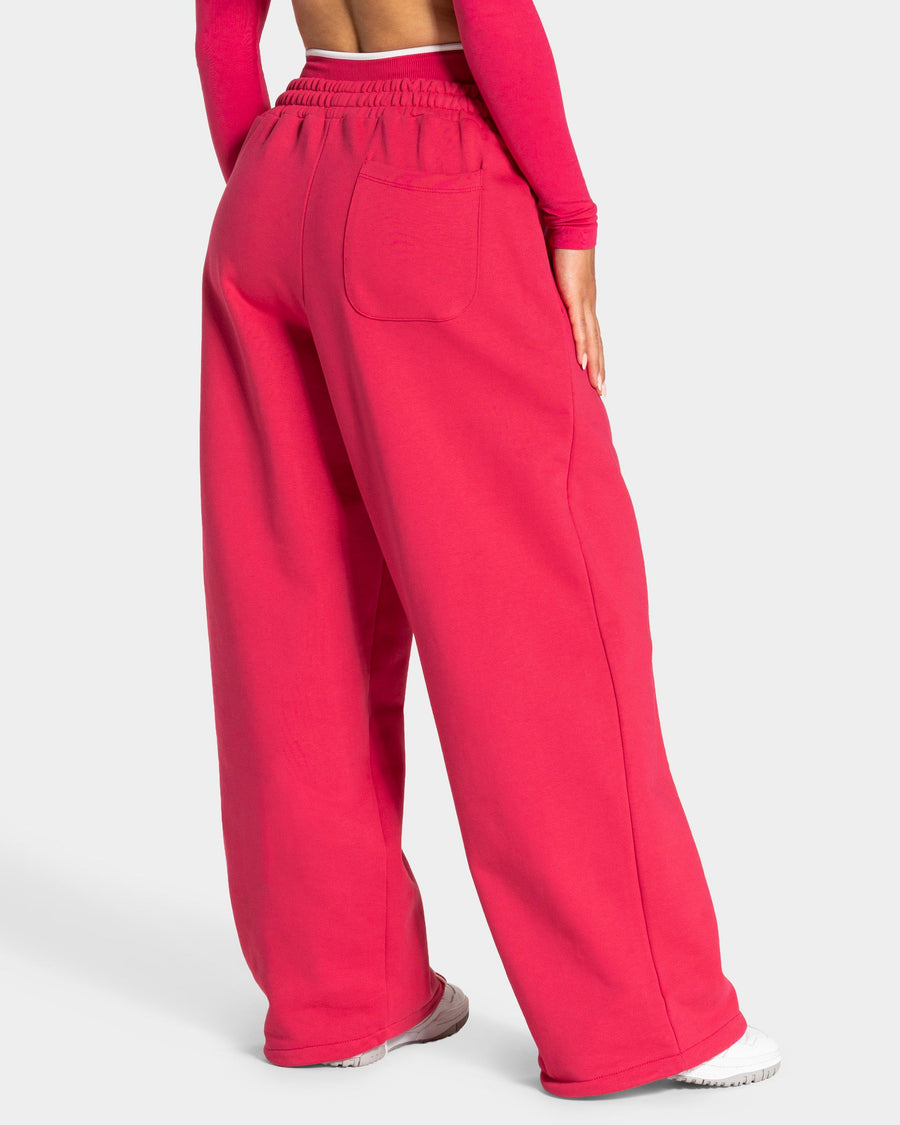 Pantalon de jogging Wide Leg Contrastline « Berry »