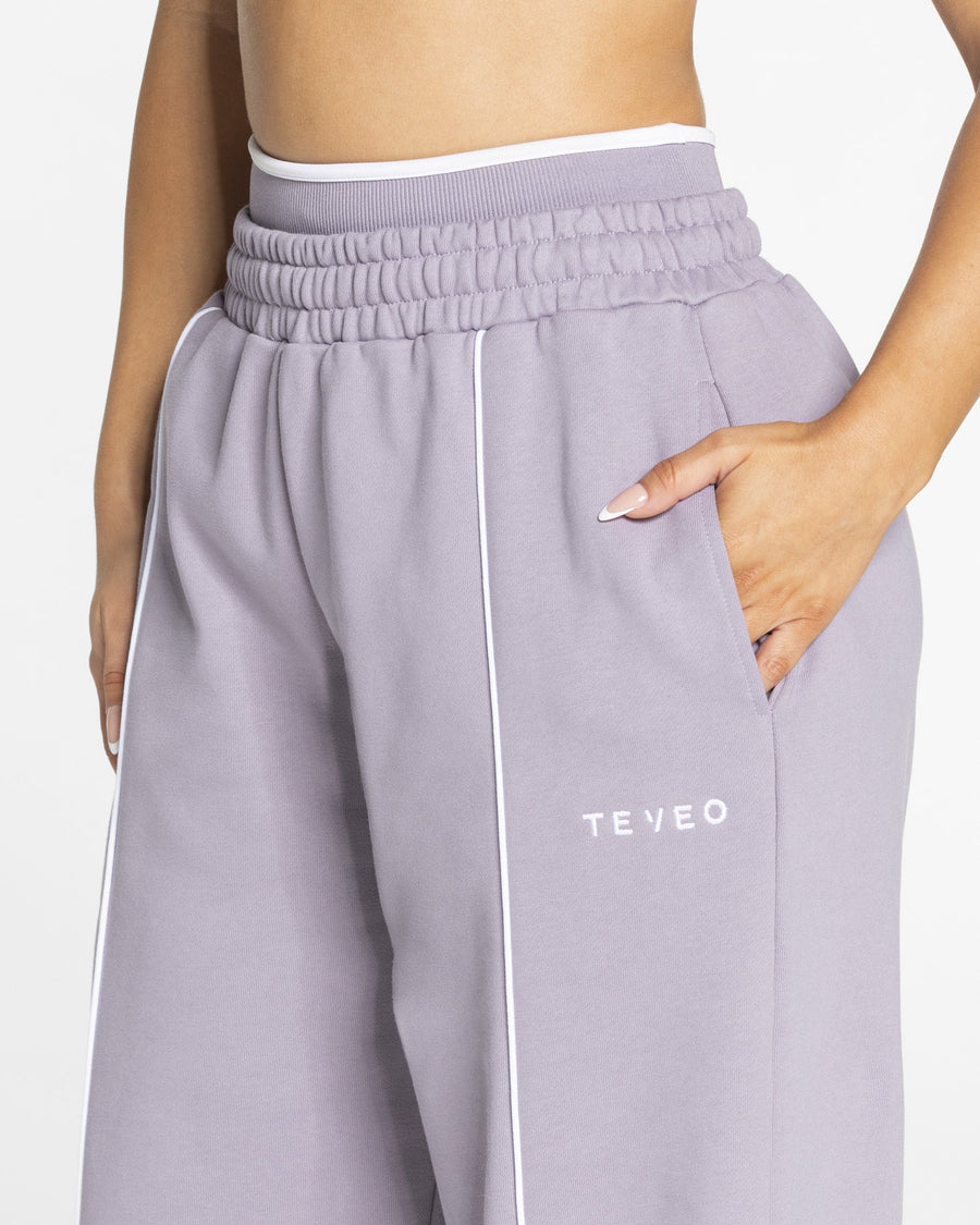 Pantalon de jogging Wide Leg Contrastline « Lavande »