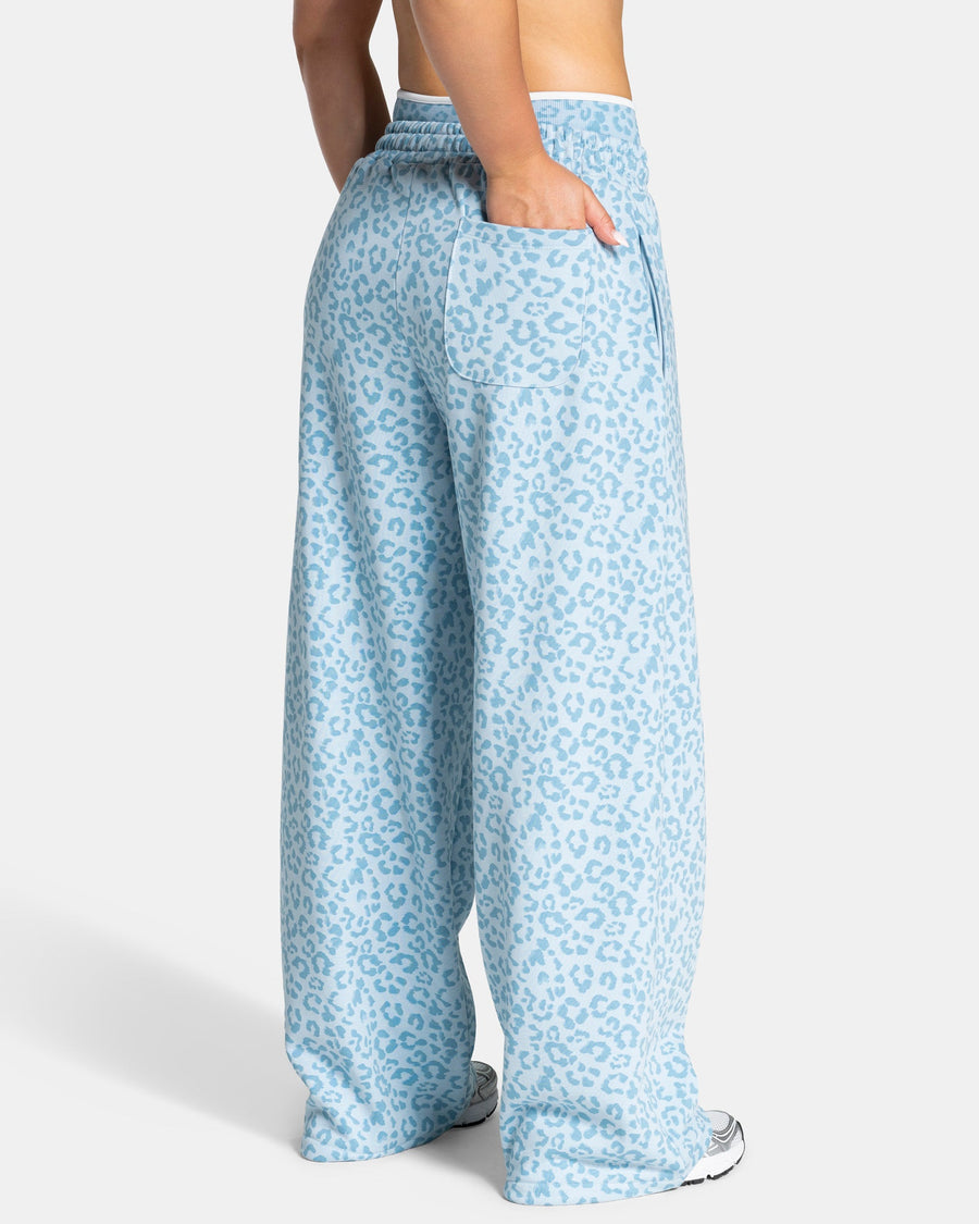 Pantalon de jogging Wide Leg Contrastline « Léopard bleu layette »