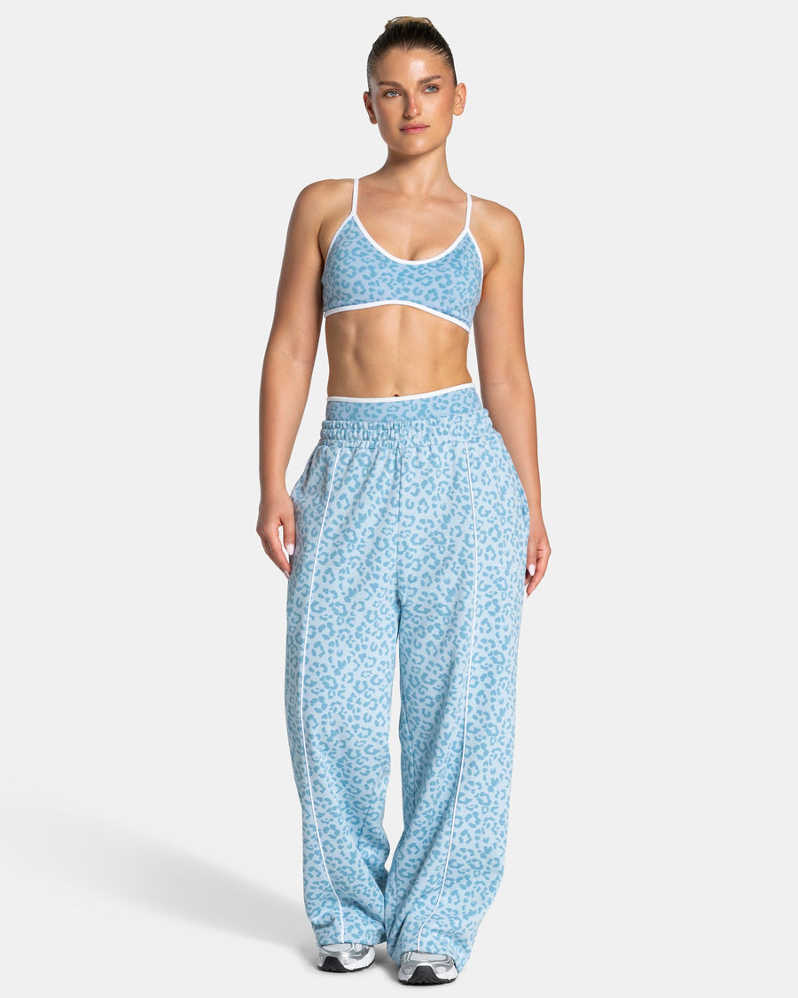 Pantalon de jogging Wide Leg Contrastline « Léopard bleu layette »