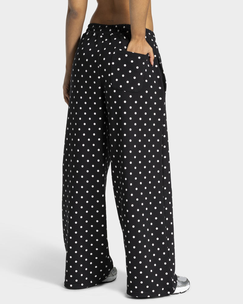 Pantalon de jogging Wide Leg Contrastline « noir à pois »