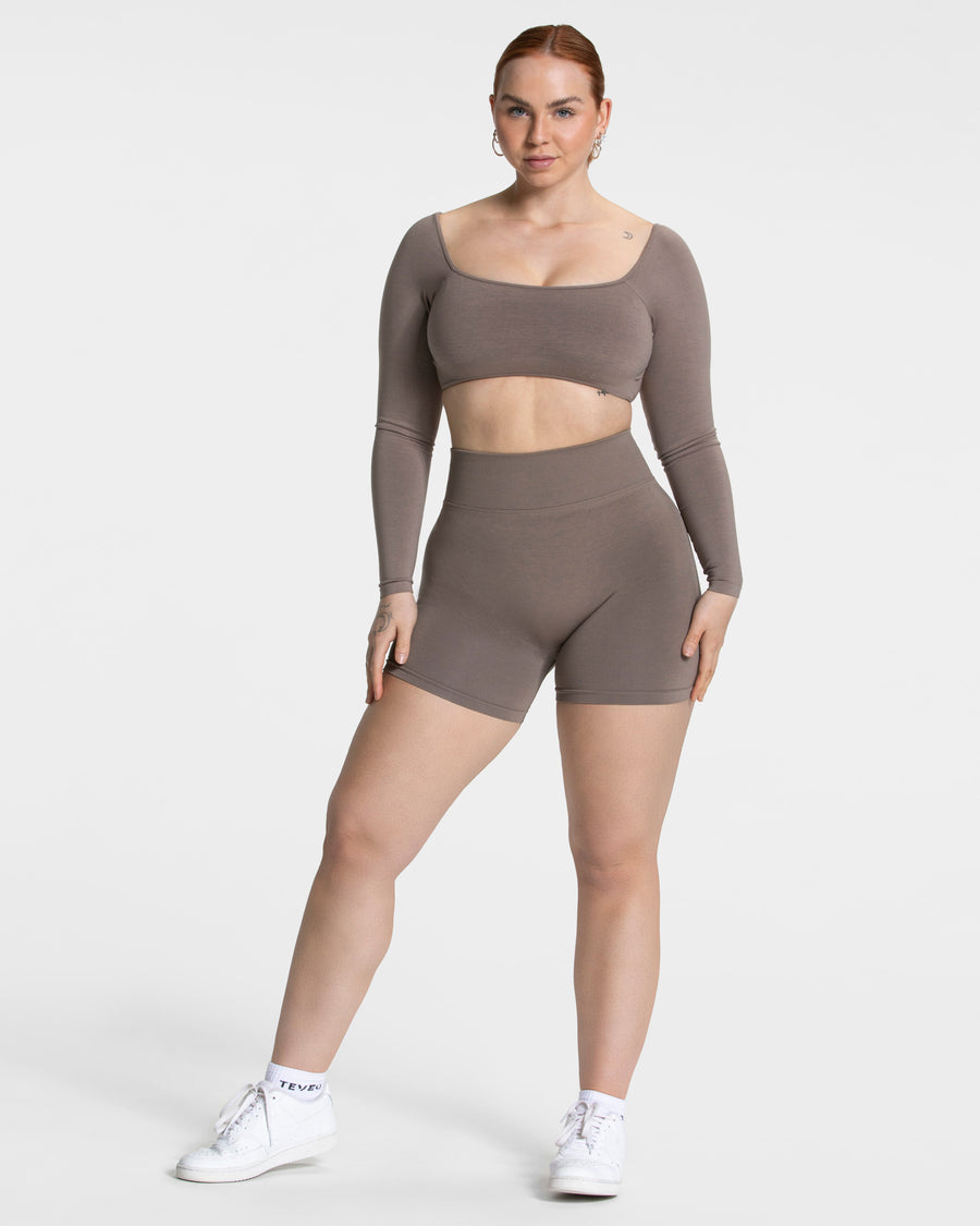 Haut à manches longues Femme Backless « moka »