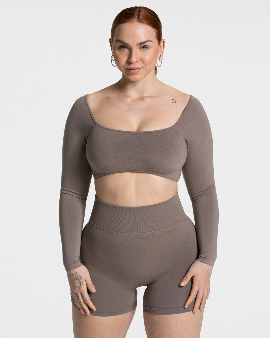 Haut à manches longues Femme Backless « moka »