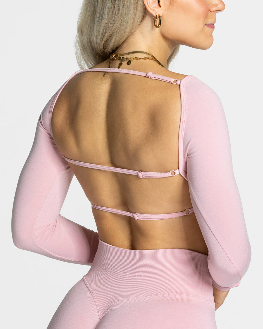 Haut à manches longues Femme Backless « rose »