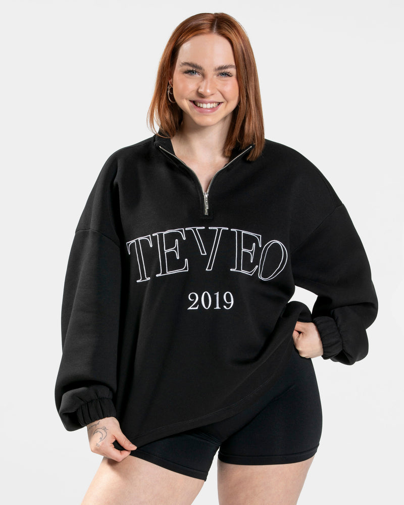 Sweat-shirt demi-zippé Femme « noir »