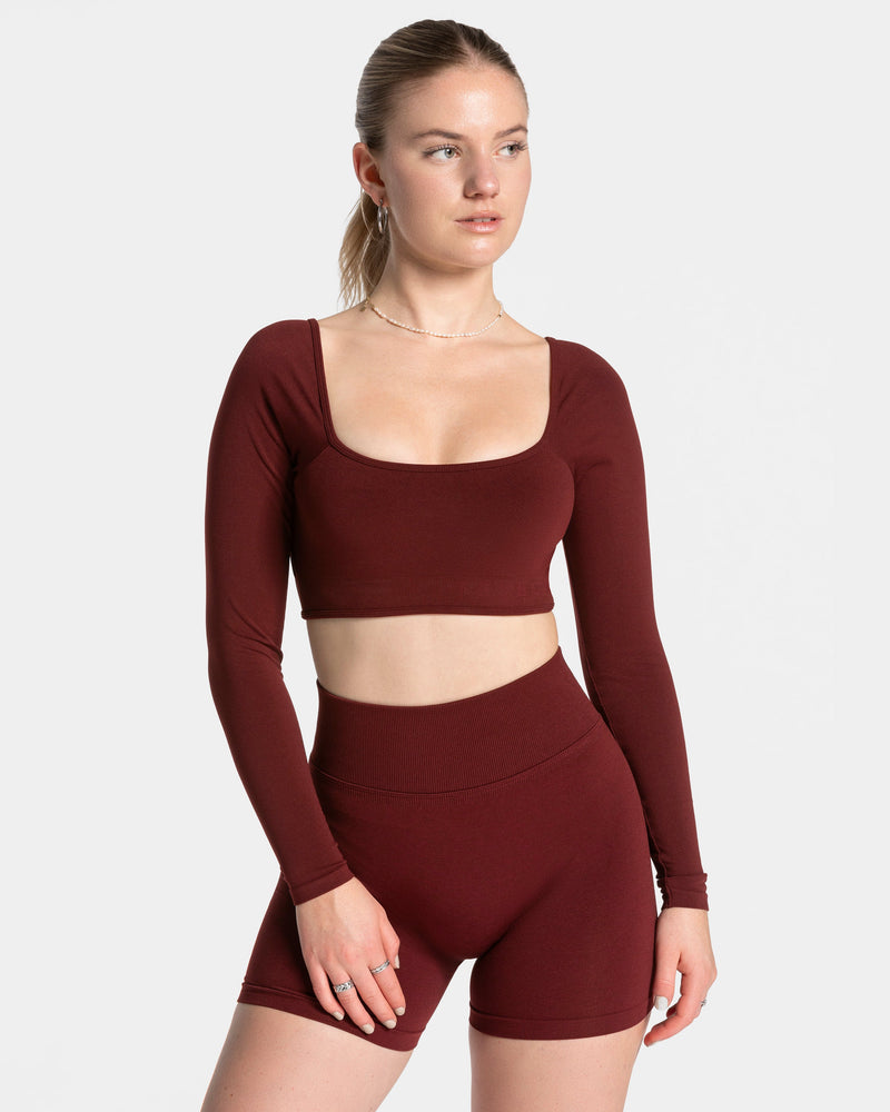Haut à manches longues Femme Backless « bordeaux »