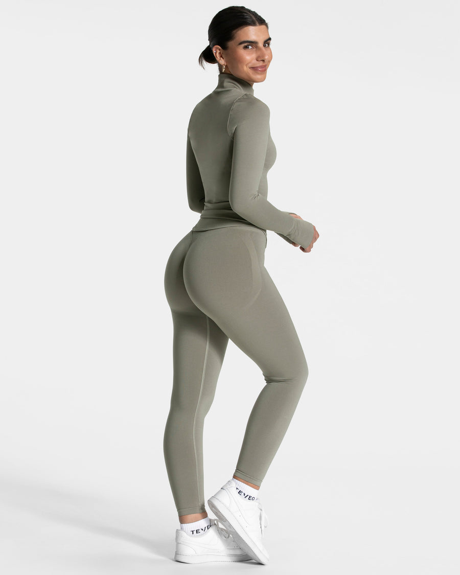 Veste de sport zippée Femme Shaping « kaki »