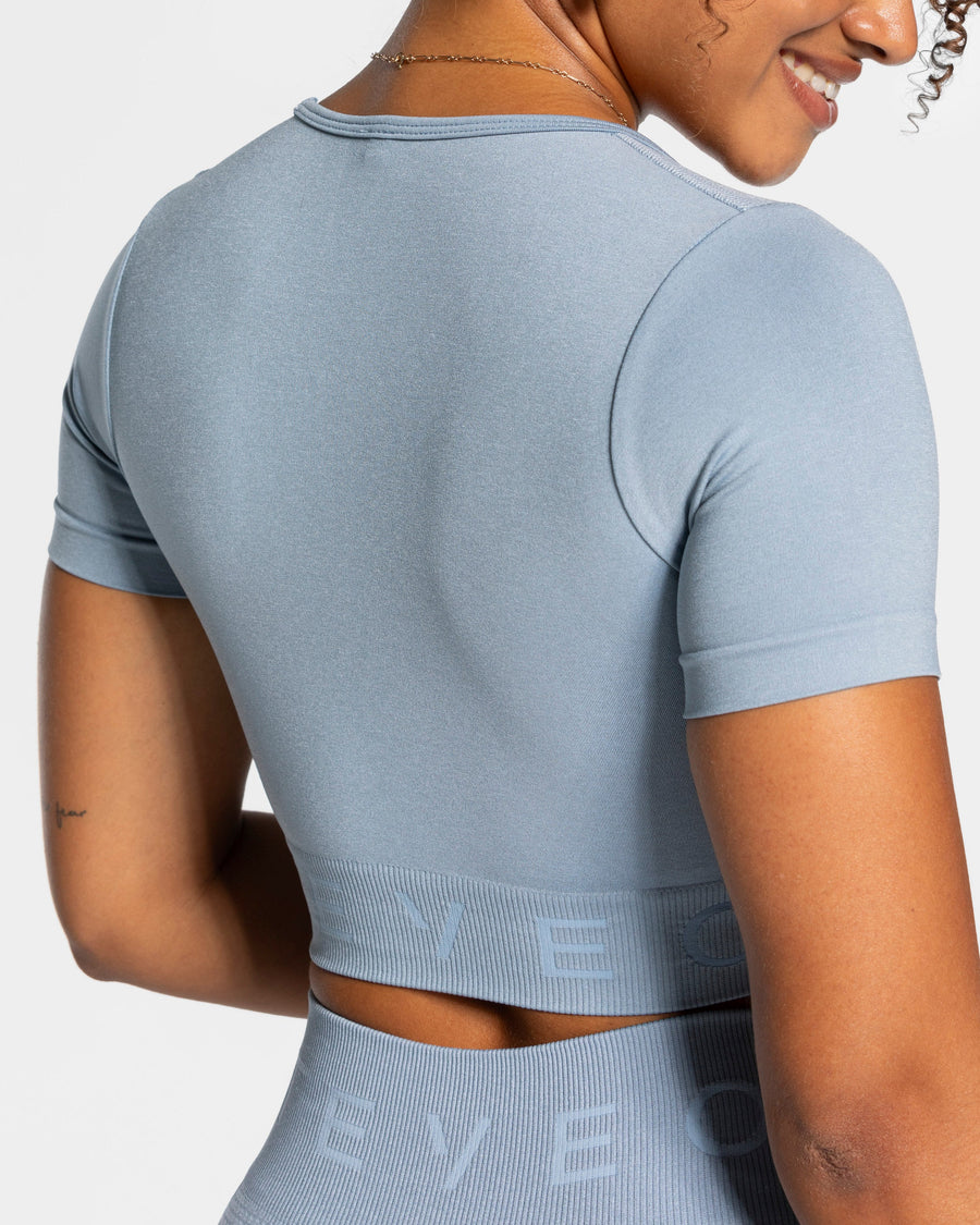 Crop Top Focus « bleu acier »