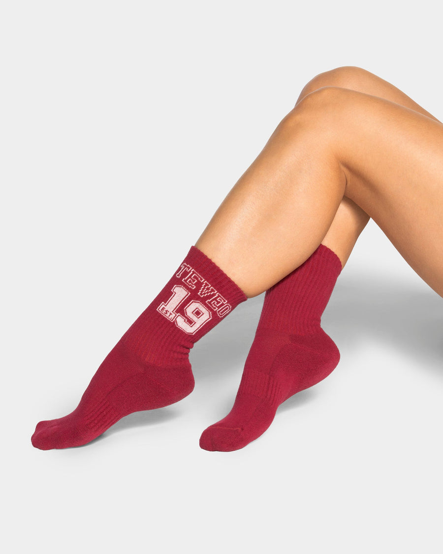 Chaussettes Football (2 paires) « Cranberry/blanc cassé »