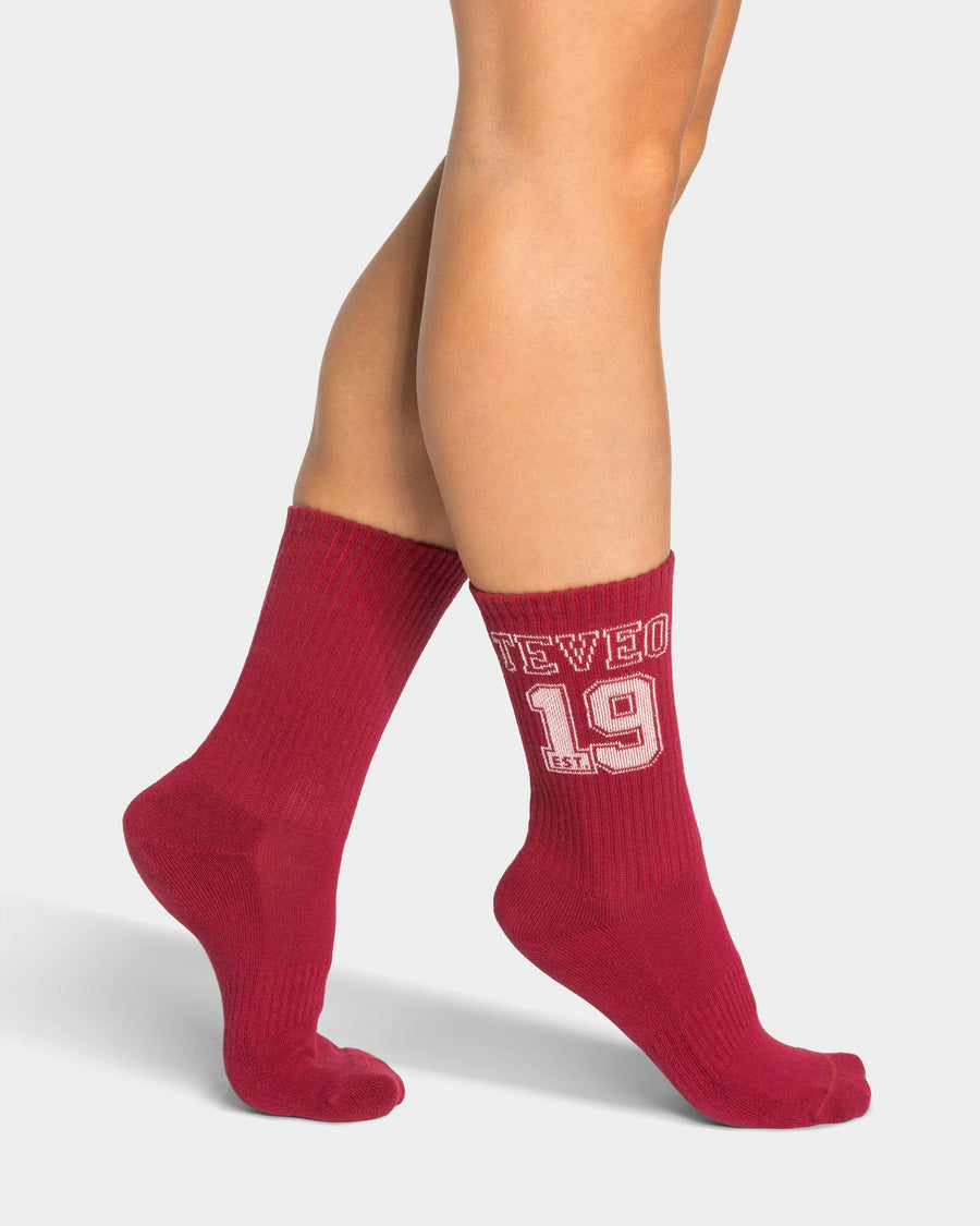 Chaussettes Football (2 paires) « Cranberry/blanc cassé »