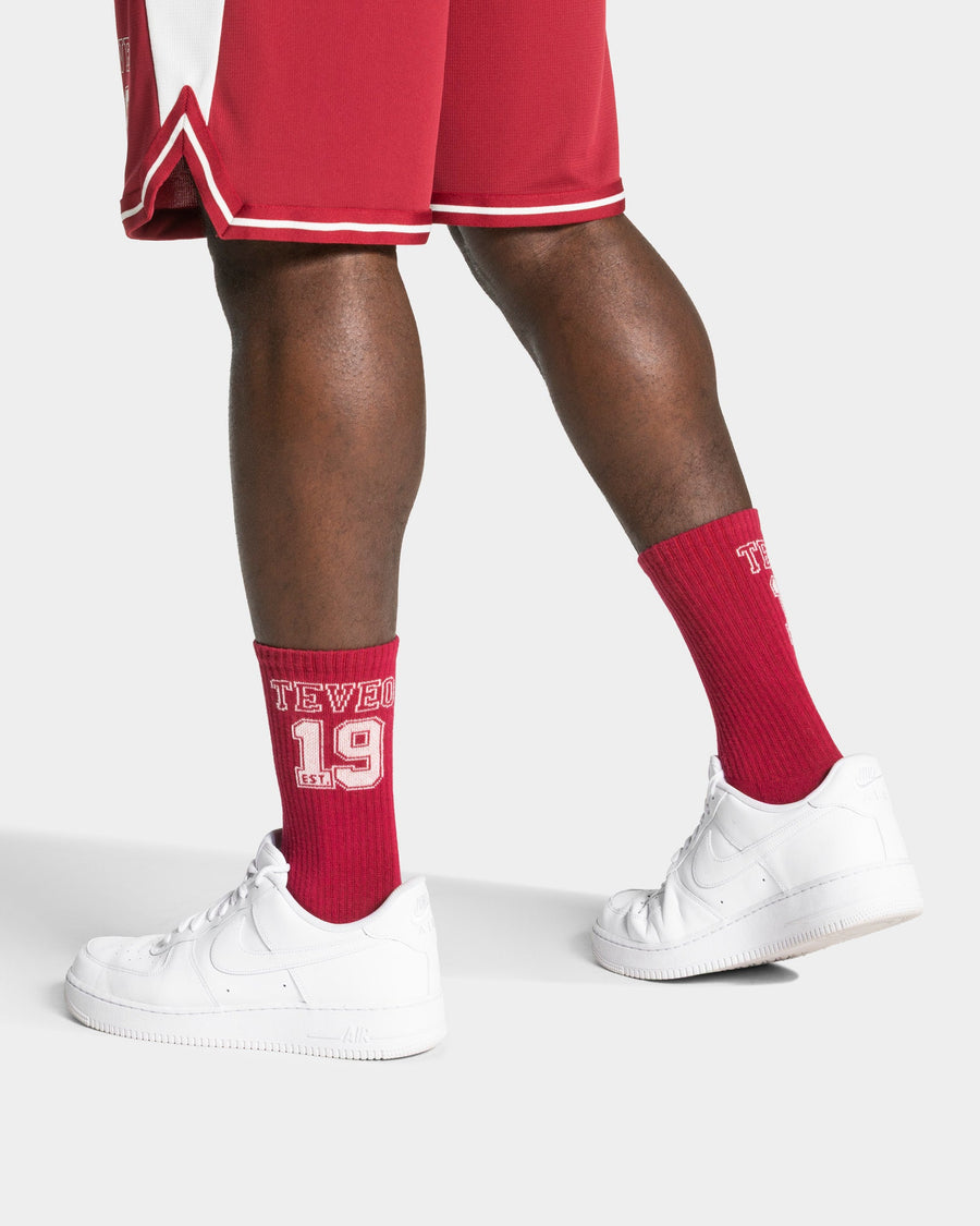 Chaussettes Football (2 paires) « Cranberry/blanc cassé »