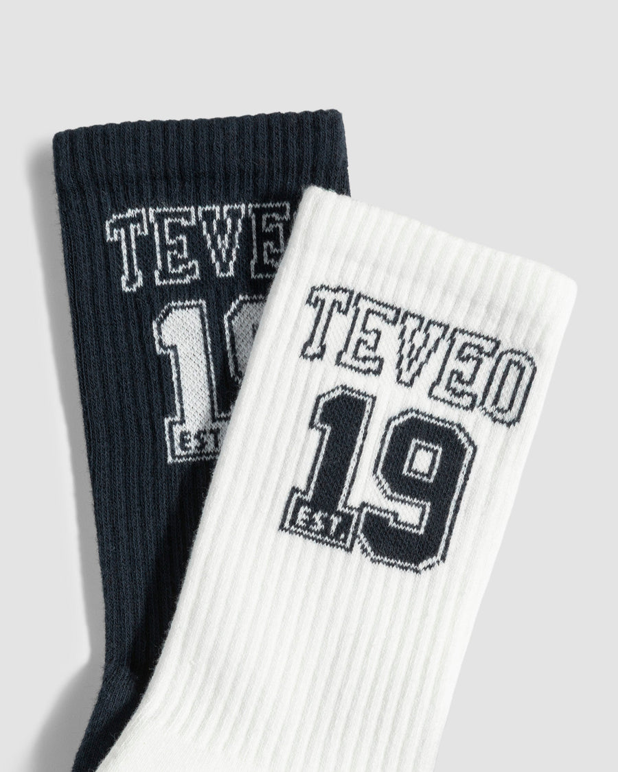 Chaussettes Football (2 paires) « Midnight/blanc cassé »