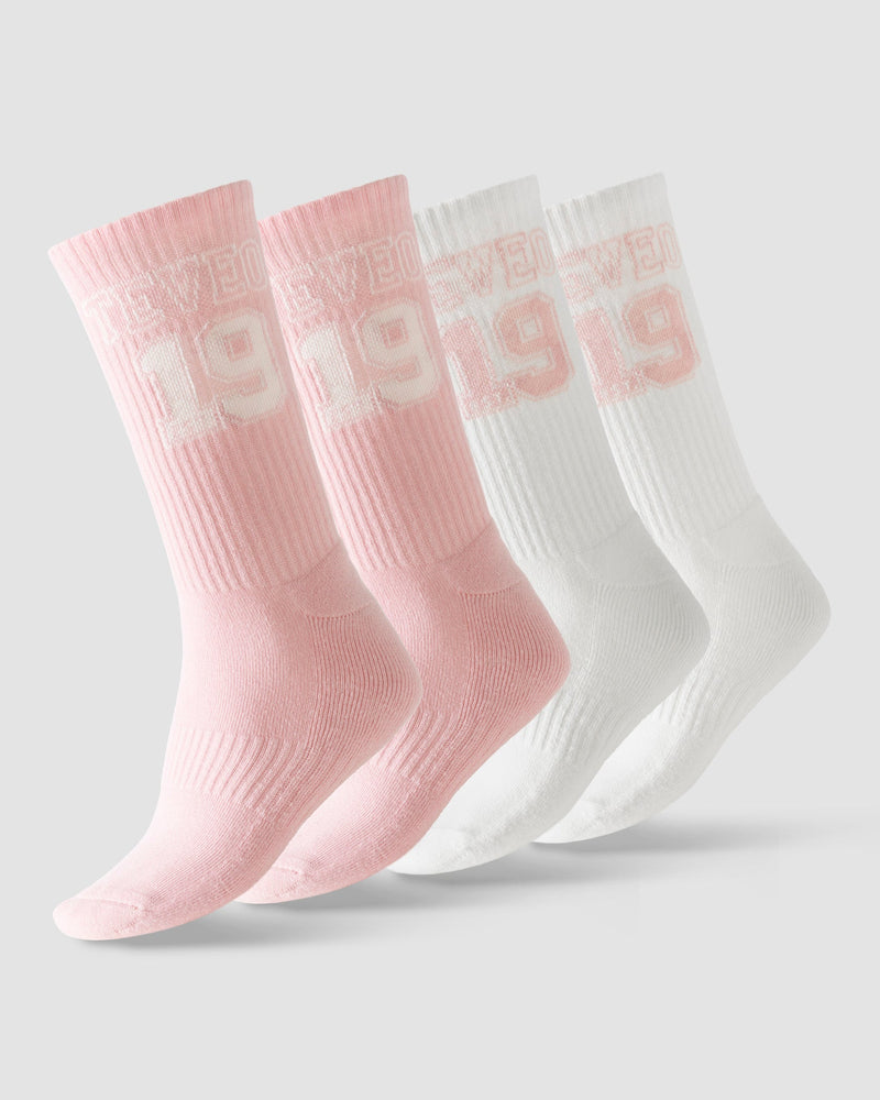Chaussettes Football (2 paires) « rose/blanc cassé »