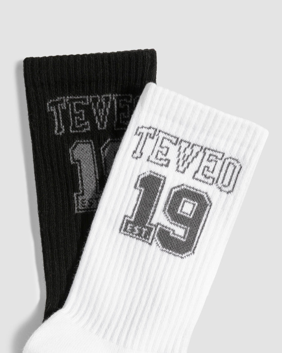 Chaussettes Football (2 paires) « Noir/blanc »