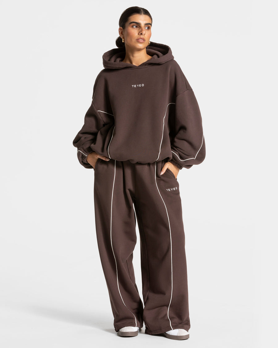 Sweat-shirt Contrastline Hooded « Espresso »