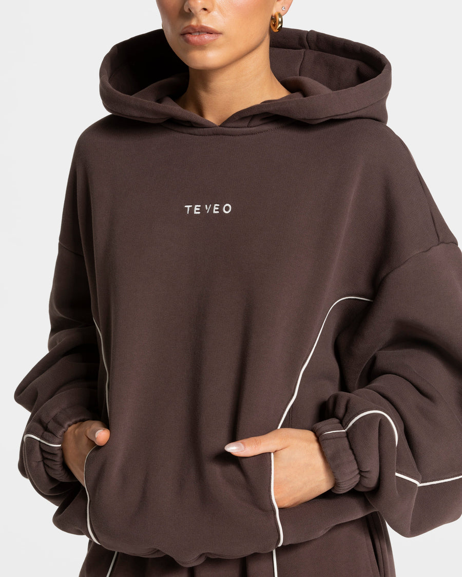 Sweat-shirt Contrastline Hooded « Espresso »