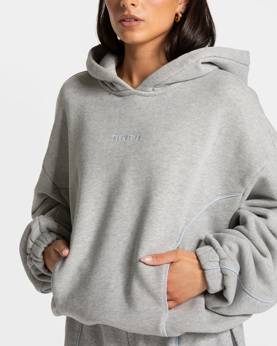 Sweat-shirt Contrastline Hooded « gris clair »