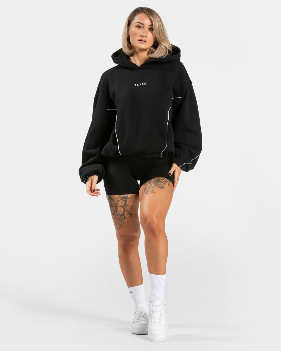 Sweat-shirt Contrastline Hooded « noir »