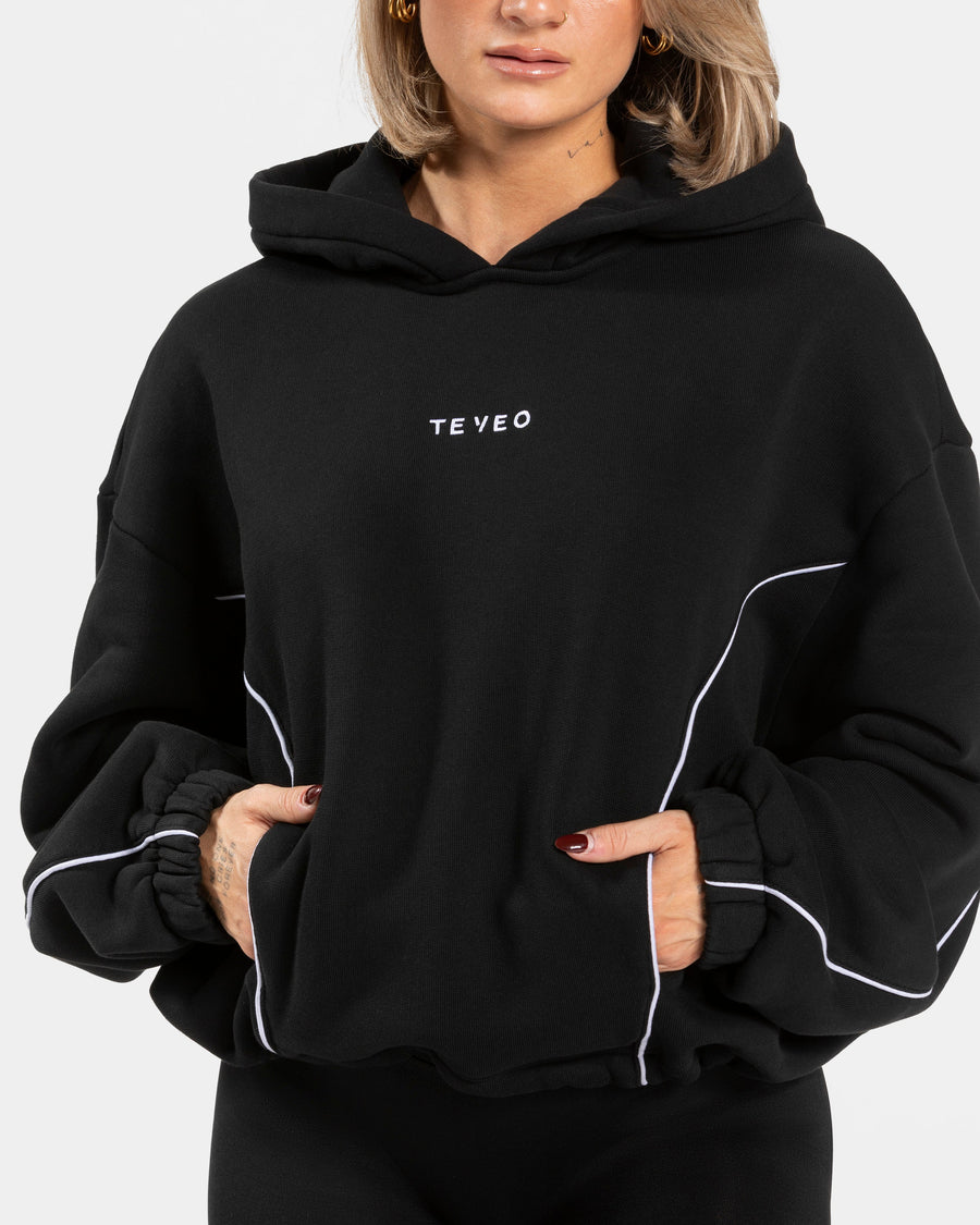 Sweat-shirt Contrastline Hooded « noir »