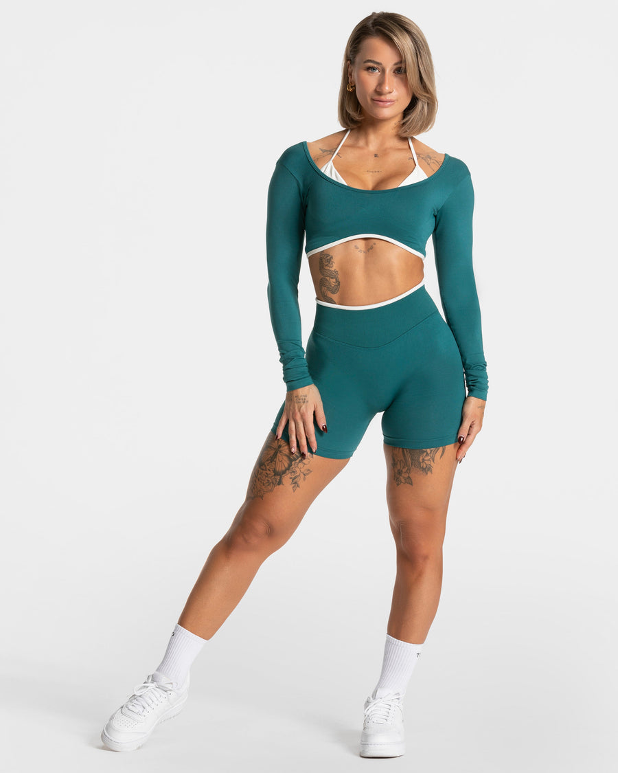 Short Contrastline Sculpt scrunch « Petrol »
