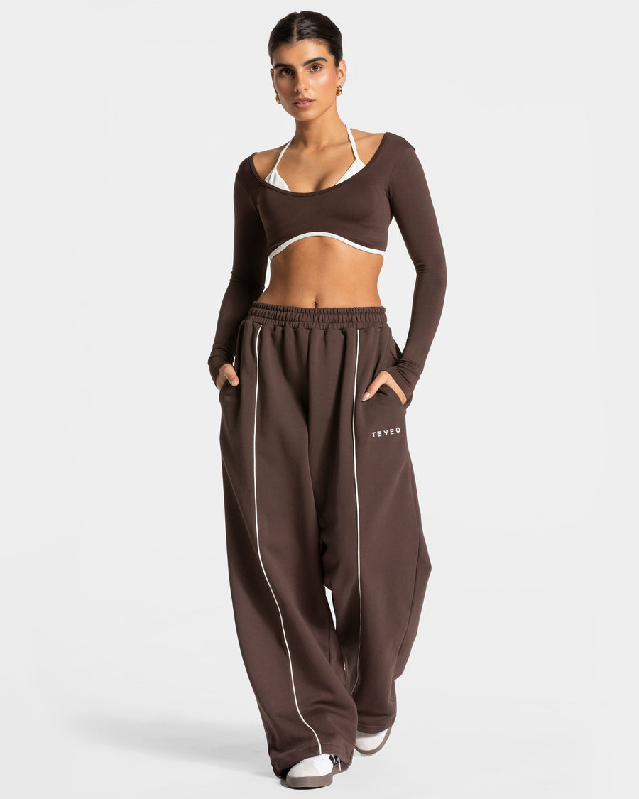 Pantalon de jogging Contrastline Wide Leg « Espresso »