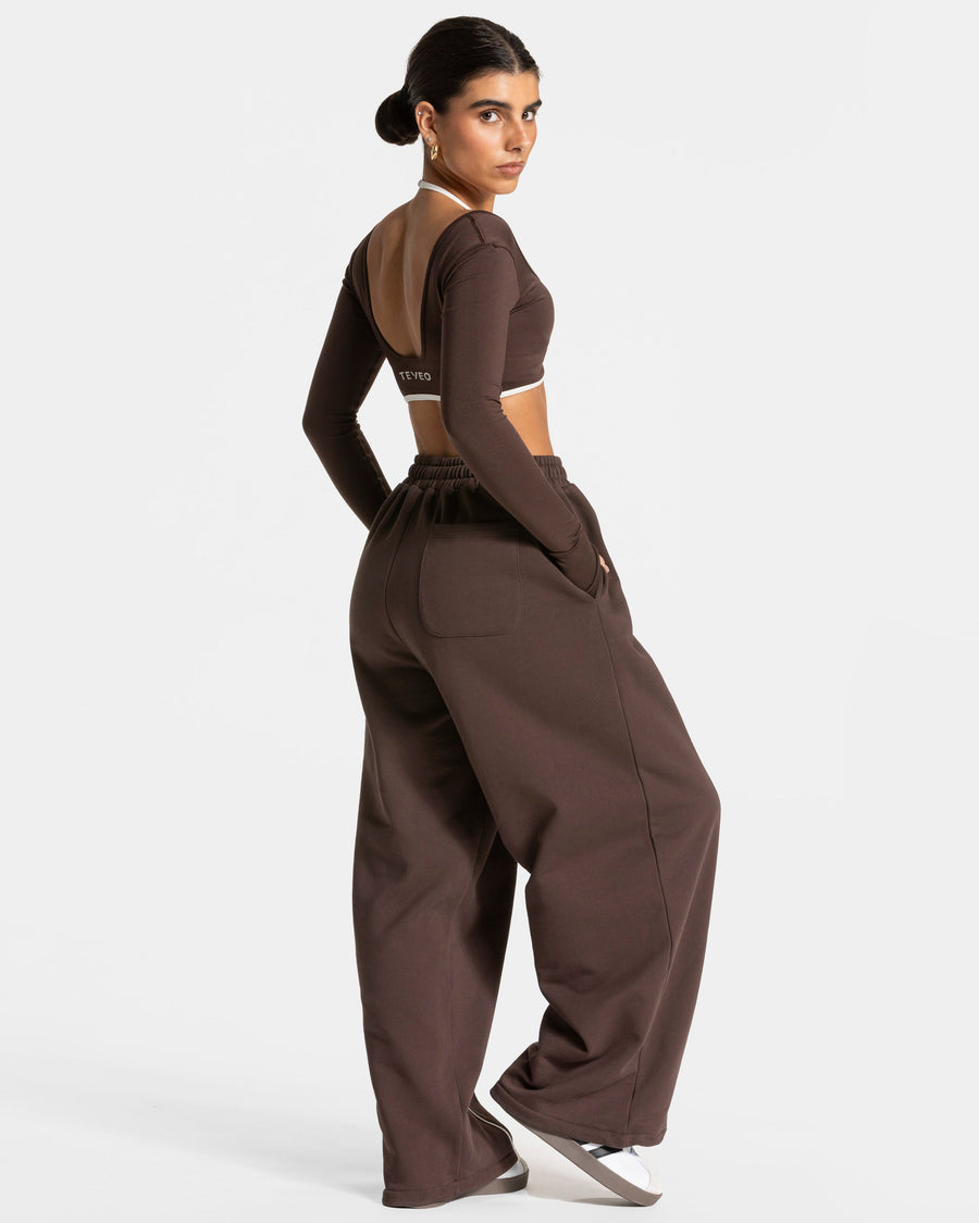 Pantalon de jogging Contrastline Wide Leg « Espresso »