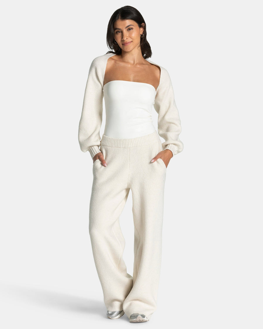 Pantalon jambe droite Knit « Cream »
