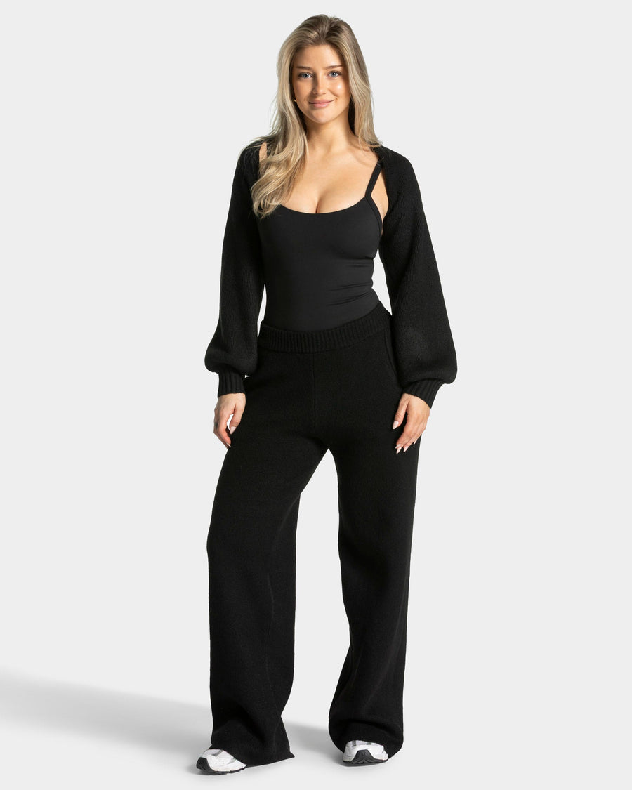 Pantalon jambe droite Knit « Noir »