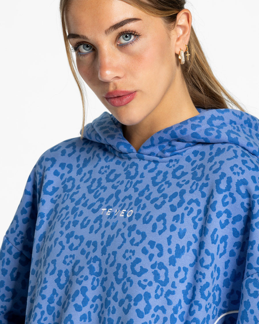 Sweat à capuche Contrastline « Léopard Azure »