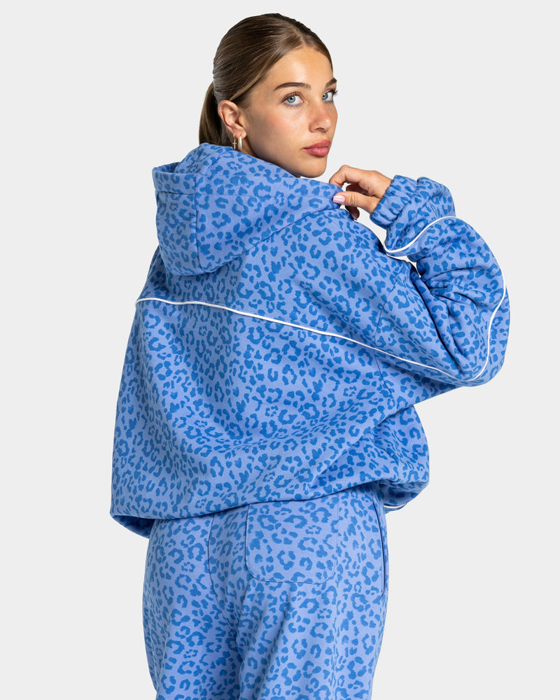 Sweat à capuche Contrastline « Léopard Azure »