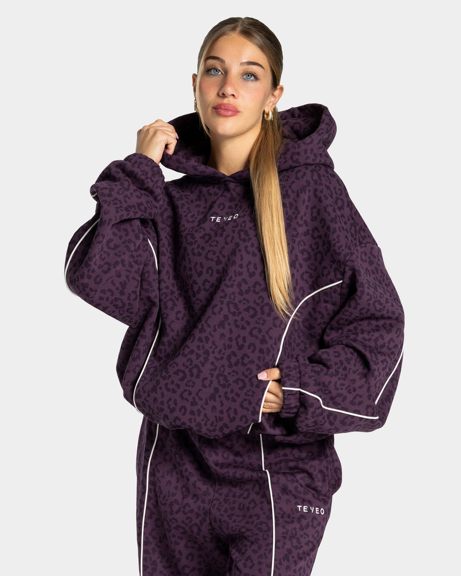 Sweat à capuche Contrastline « Léopard Blackberry »