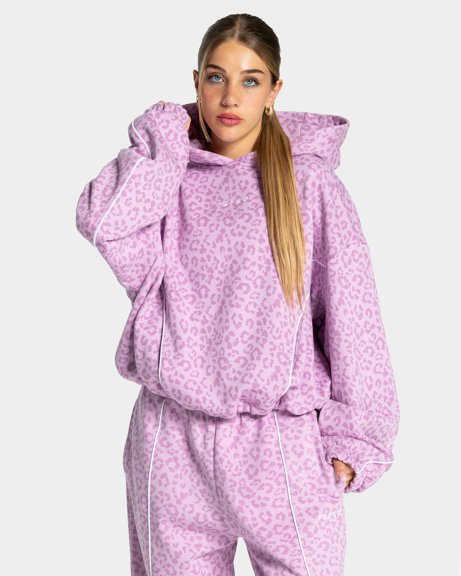 Sweat à capuche Contrastline « Léopard orchidée »